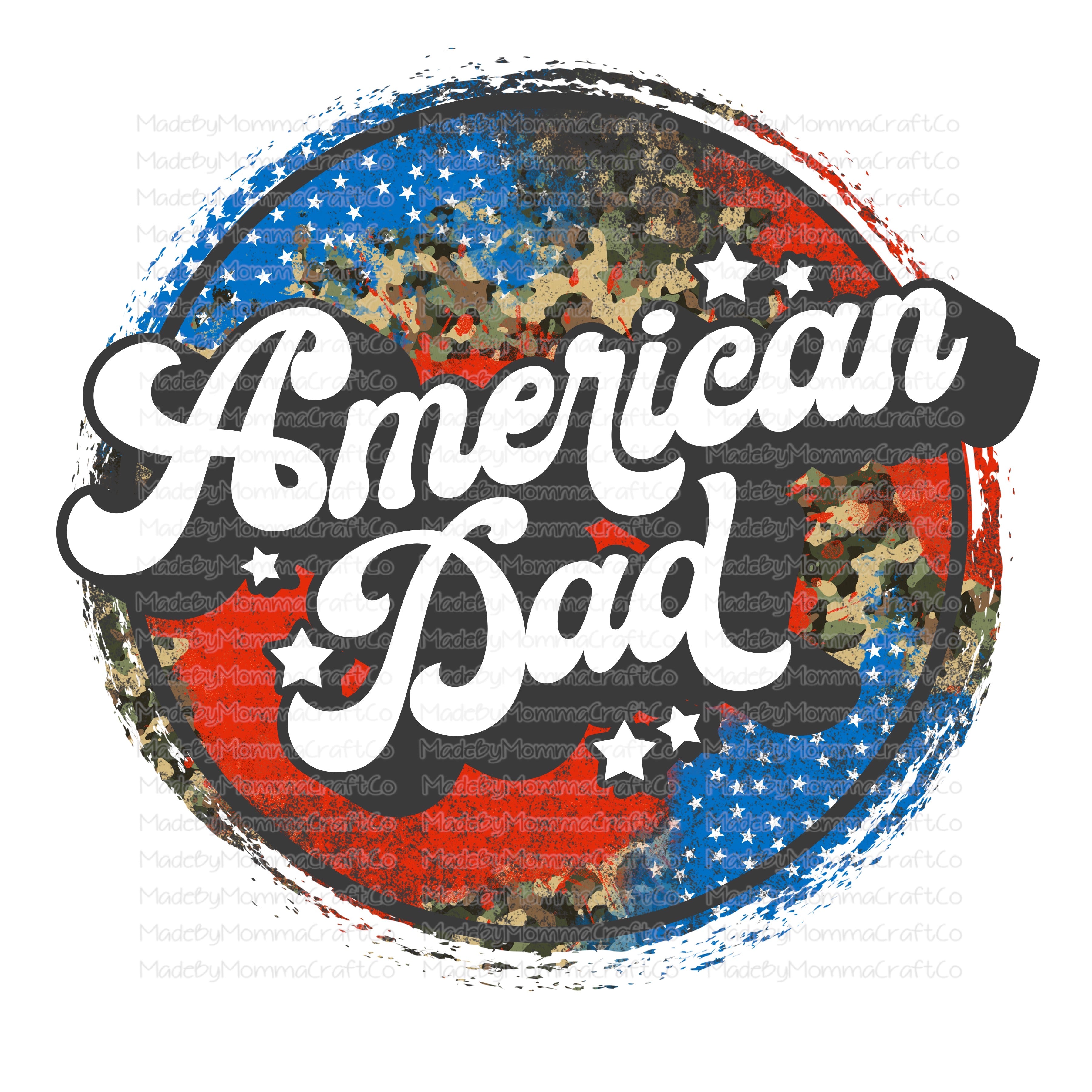 American Dad Grunge Circle Camo - Cheat Clear Waterslide™ or White Cast Sticker