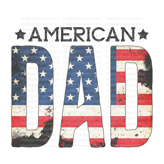 American Dad Grunge Flag - Cheat Clear Waterslide™ or White Cast Sticker