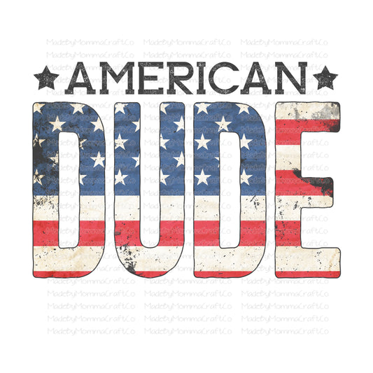 American Dude Grunge Flag - Cheat Clear Waterslide™ or White Cast Sticker