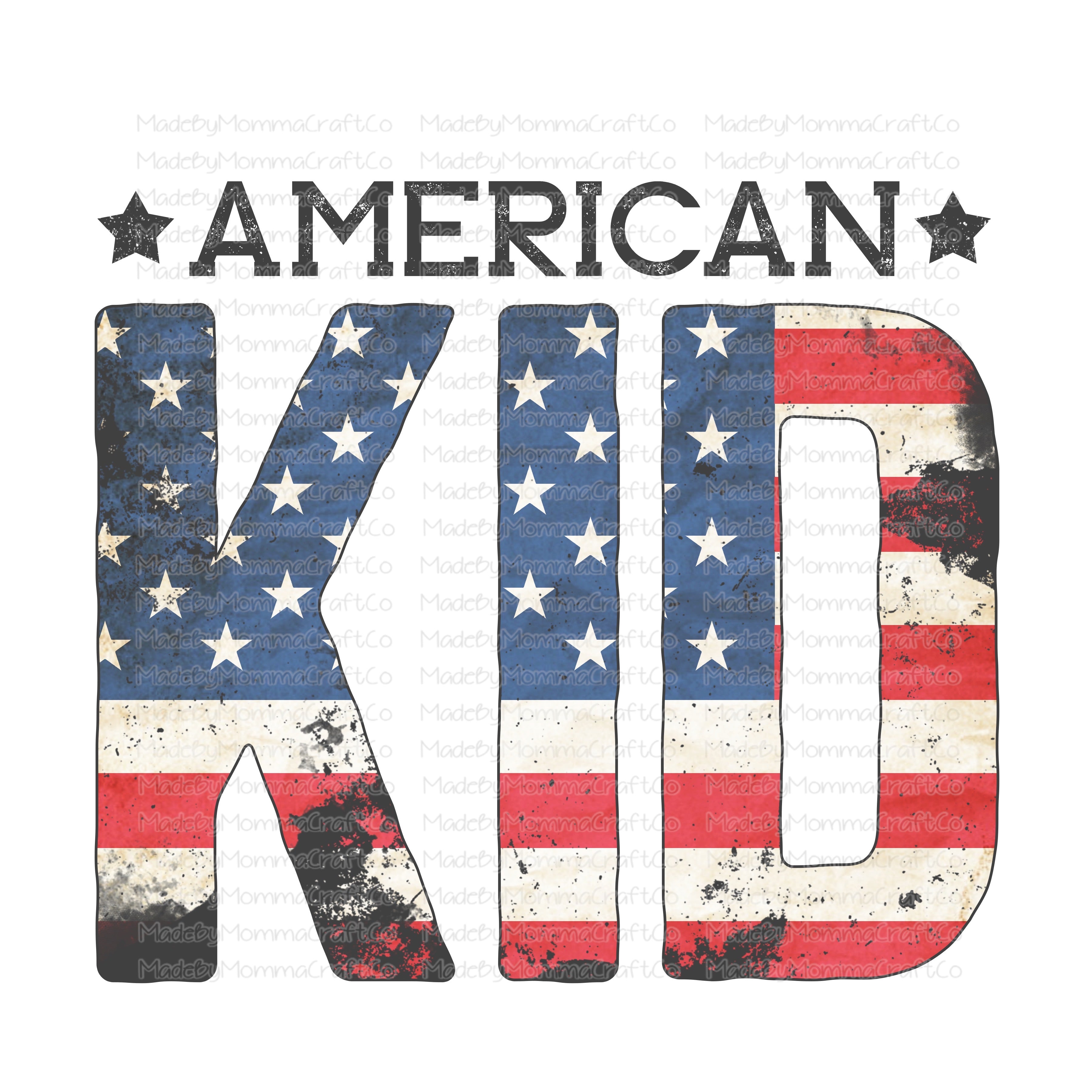 American Kid Grunge Flag - Cheat Clear Waterslide™ or White Cast Sticker