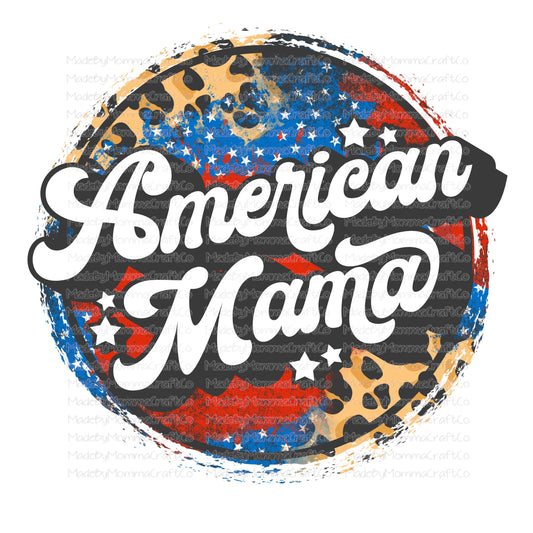 American Mama Grunge Circle Leopard - Cheat Clear Waterslide™ or White Cast Sticker