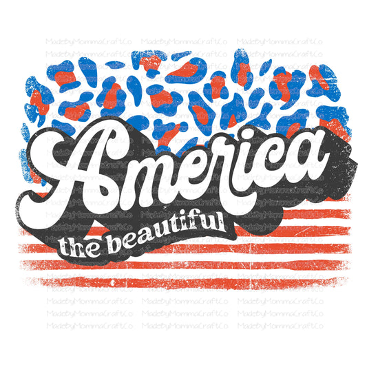 America The Beautiful Leopard Stripes - Cheat Clear Waterslide™ or White Cast Sticker