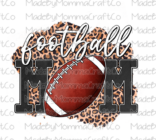 Football Mom Leopard Cheat Clear Waterslide™ or White Cast Sticker