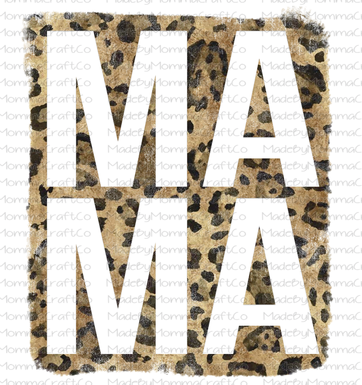 MAMA Leopard Square -Cheat Clear Waterslide™ or White Cast Sticker