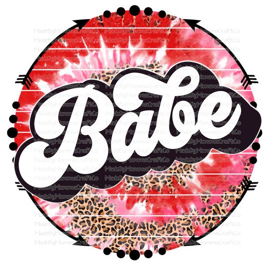 Babe Circle Tie Dye Valentine - Cheat Clear Waterslide™ or White Cast Sticker