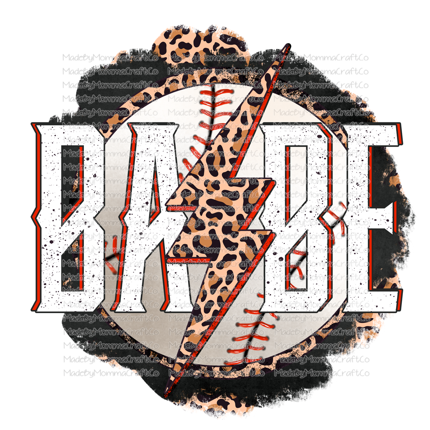 Babe Baseball Leopard Lightning - Cheat Clear Waterslide™ or White Cast Sticker