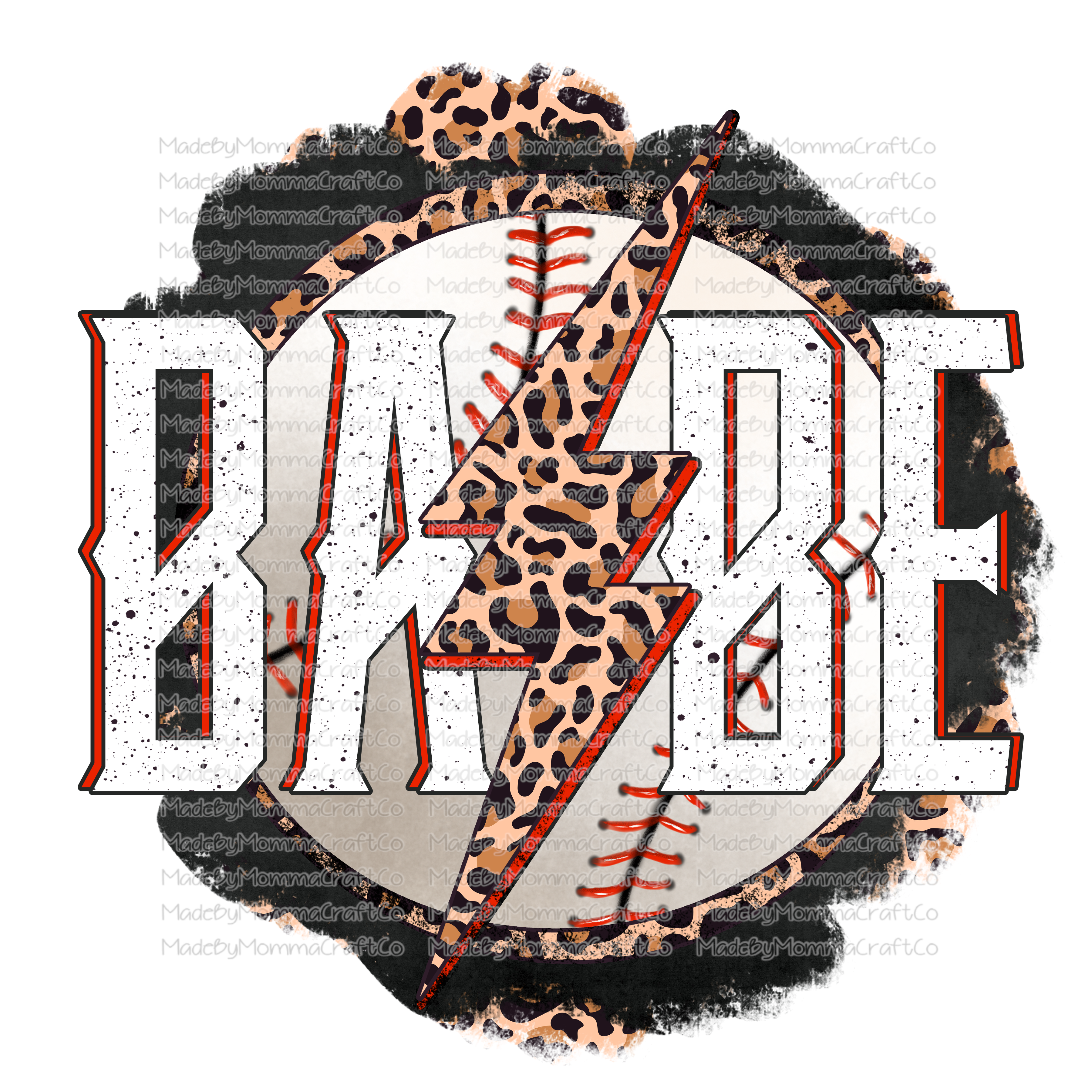 Babe Baseball Leopard Lightning - Cheat Clear Waterslide™ or White Cast Sticker