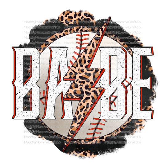 Babe Baseball Leopard Lightning - Cheat Clear Waterslide™ or White Cast Sticker