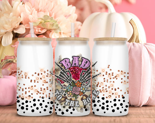 Bad to the Bone Sublimation Libbey Can Wrap