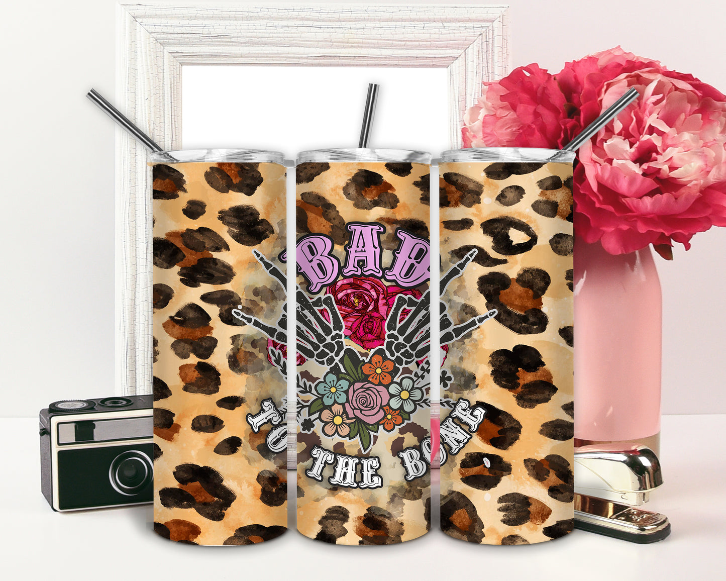 Bad To The Bone Sublimation or Waterslide Wrap - 20oz and 30oz