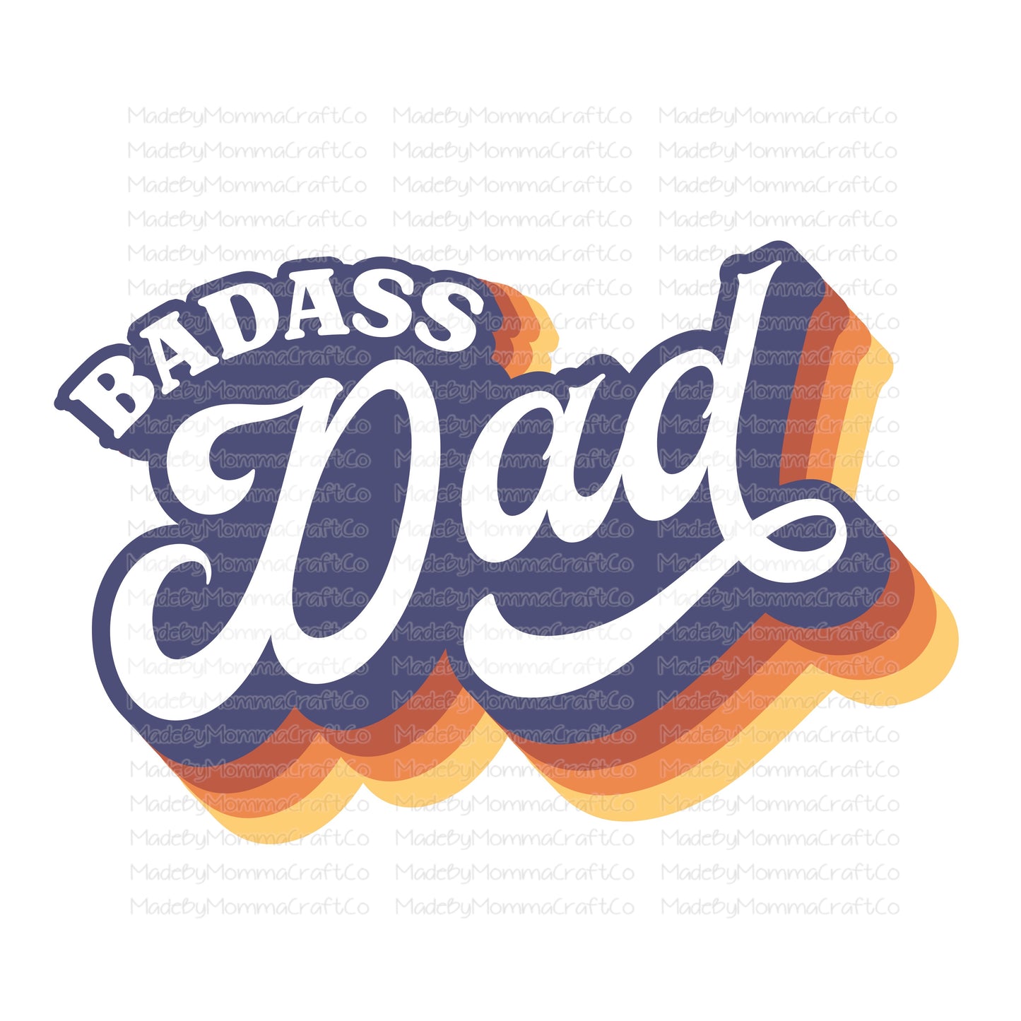 Badass Dad Retro - Cheat Clear Waterslide™ or White Cast Sticker