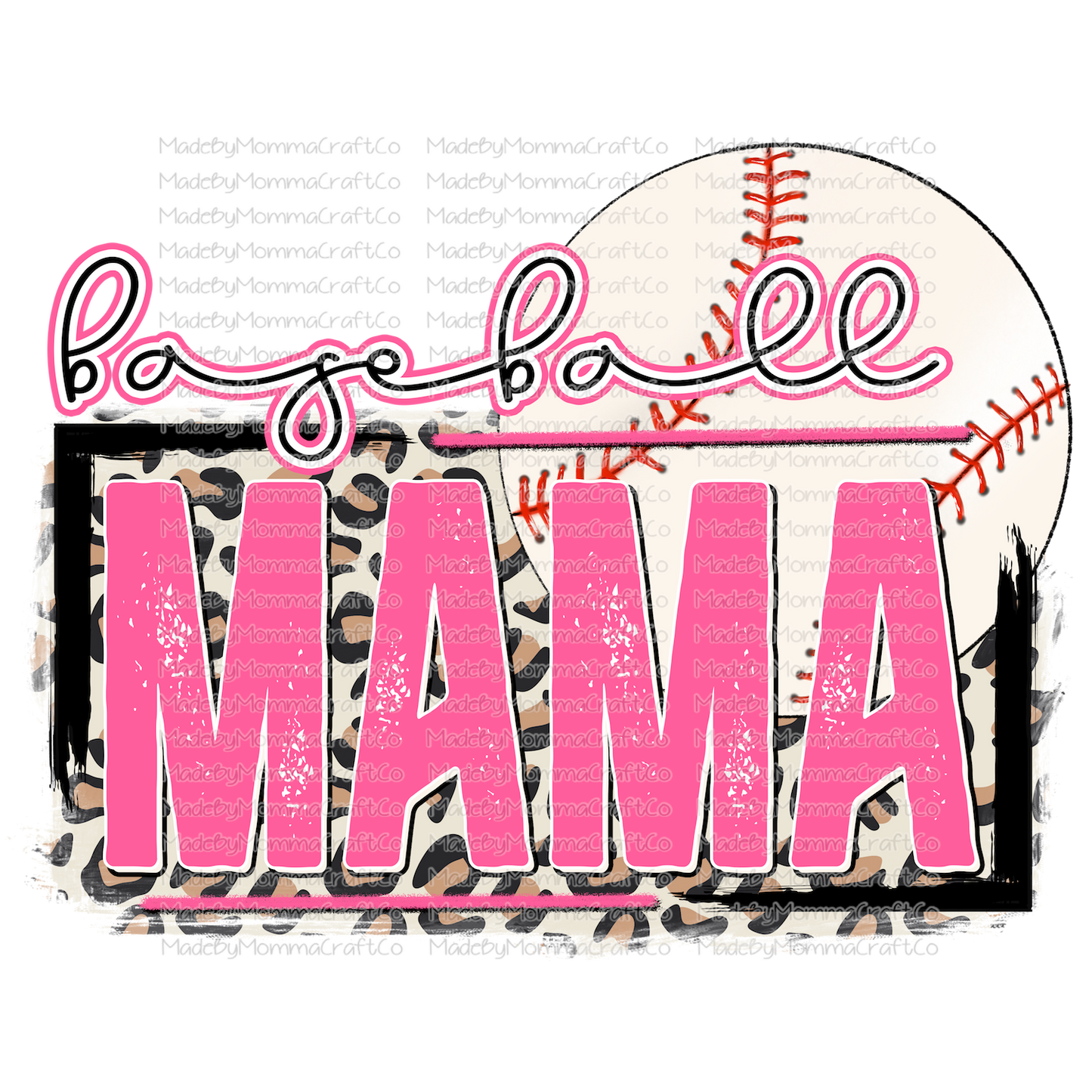 Baseball Mama Pink - Cheat Clear Waterslide™ or White Cast Sticker