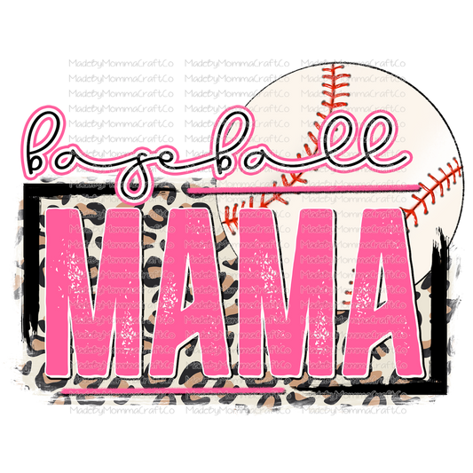 Baseball Mama Pink - Cheat Clear Waterslide™ or White Cast Sticker