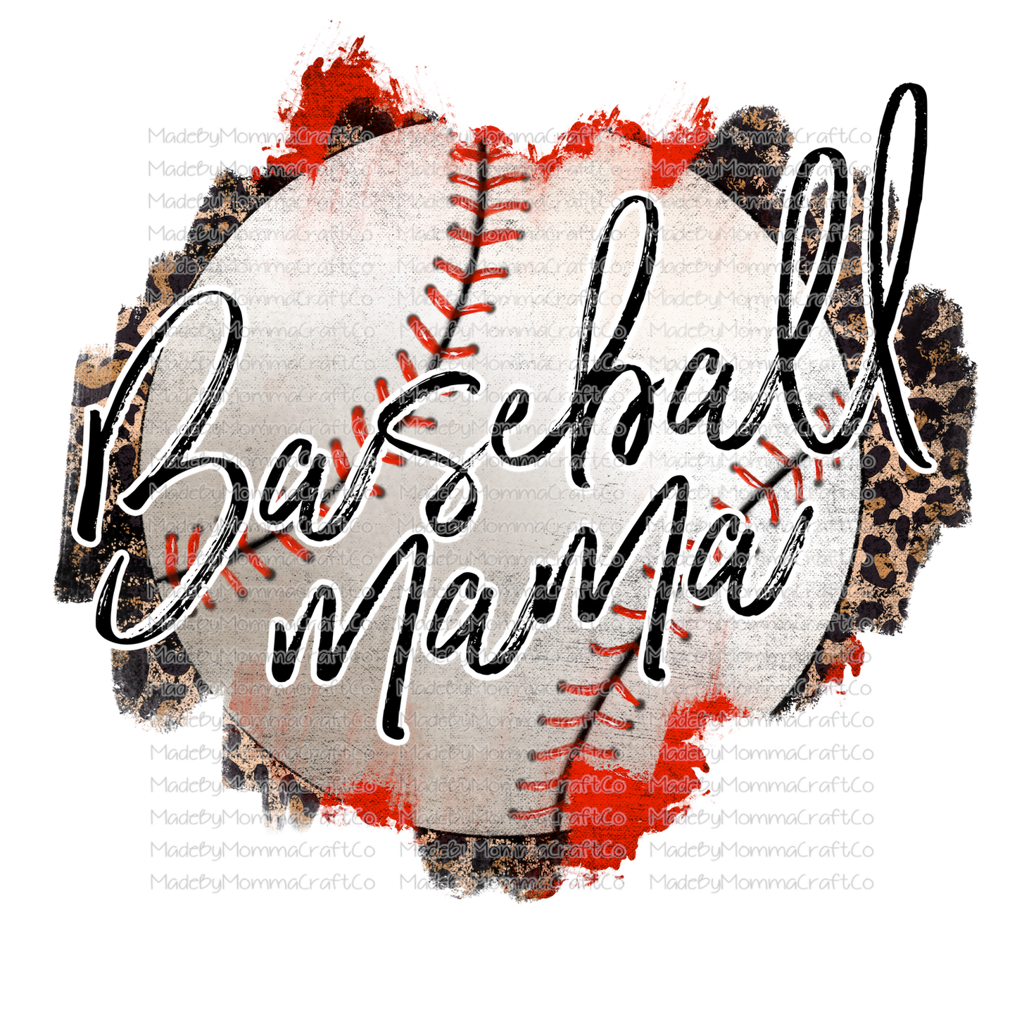 Baseball Mama Grunge  - Cheat Clear Waterslide™ or White Cast Sticker