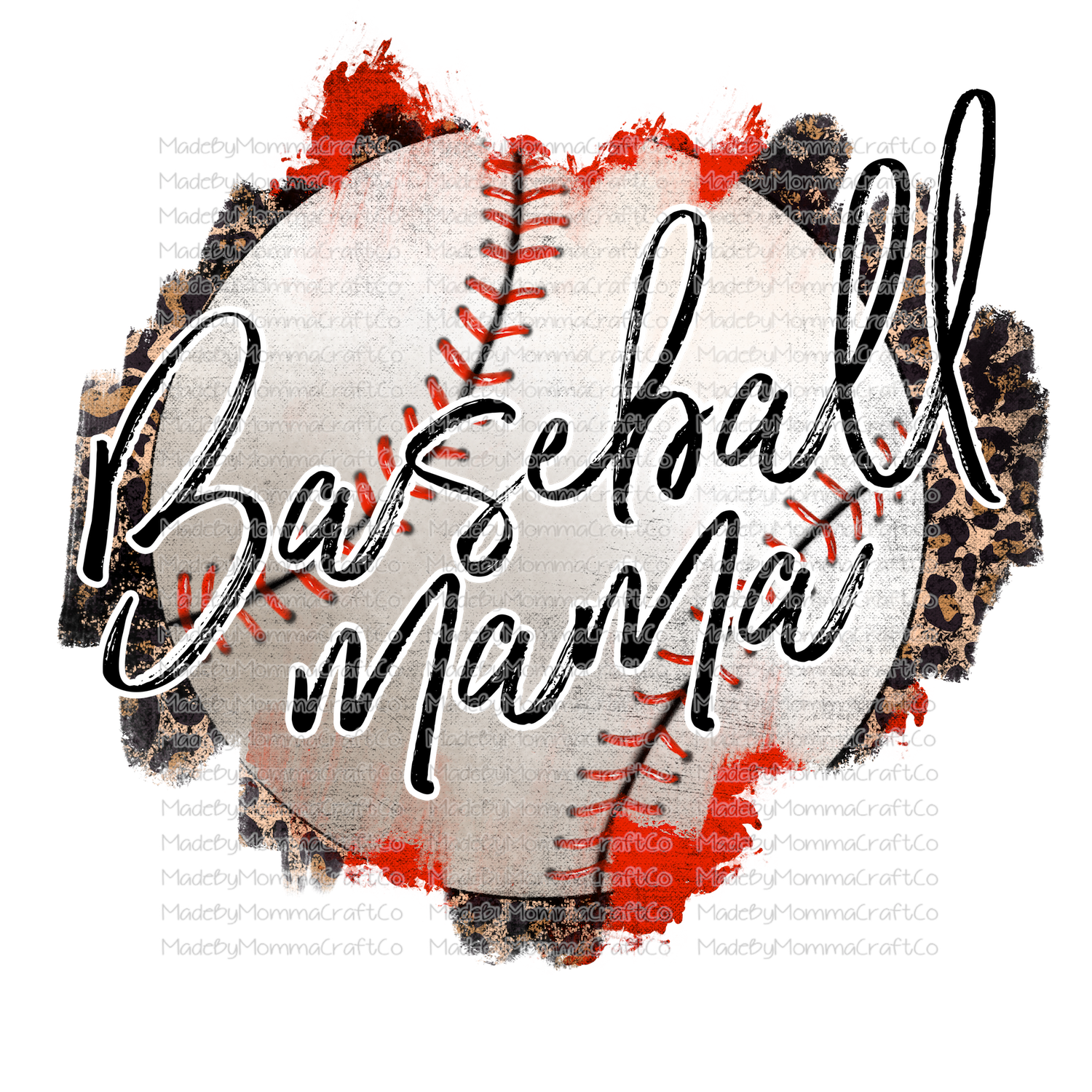 Baseball Mama Grunge  - Cheat Clear Waterslide™ or White Cast Sticker