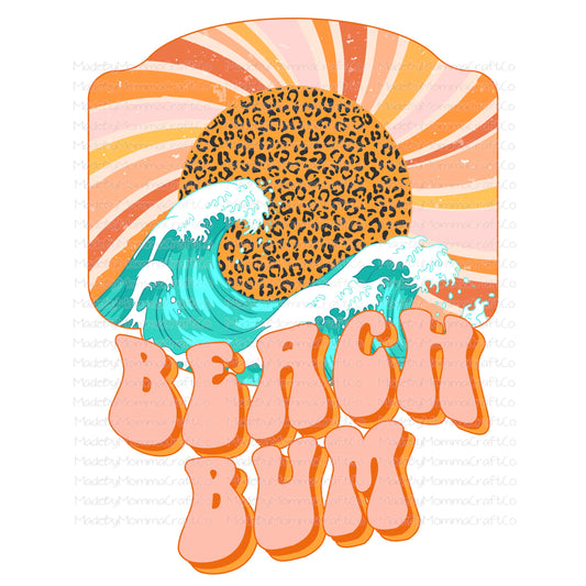 Beach Bum Retro Leopard Sun - Cheat Clear Waterslide™ or White Cast Sticker