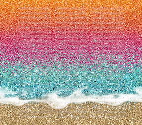 Beach Glitter Sunset Tumbler Wrap - Sublimation Or Clear Waterslide Wrap