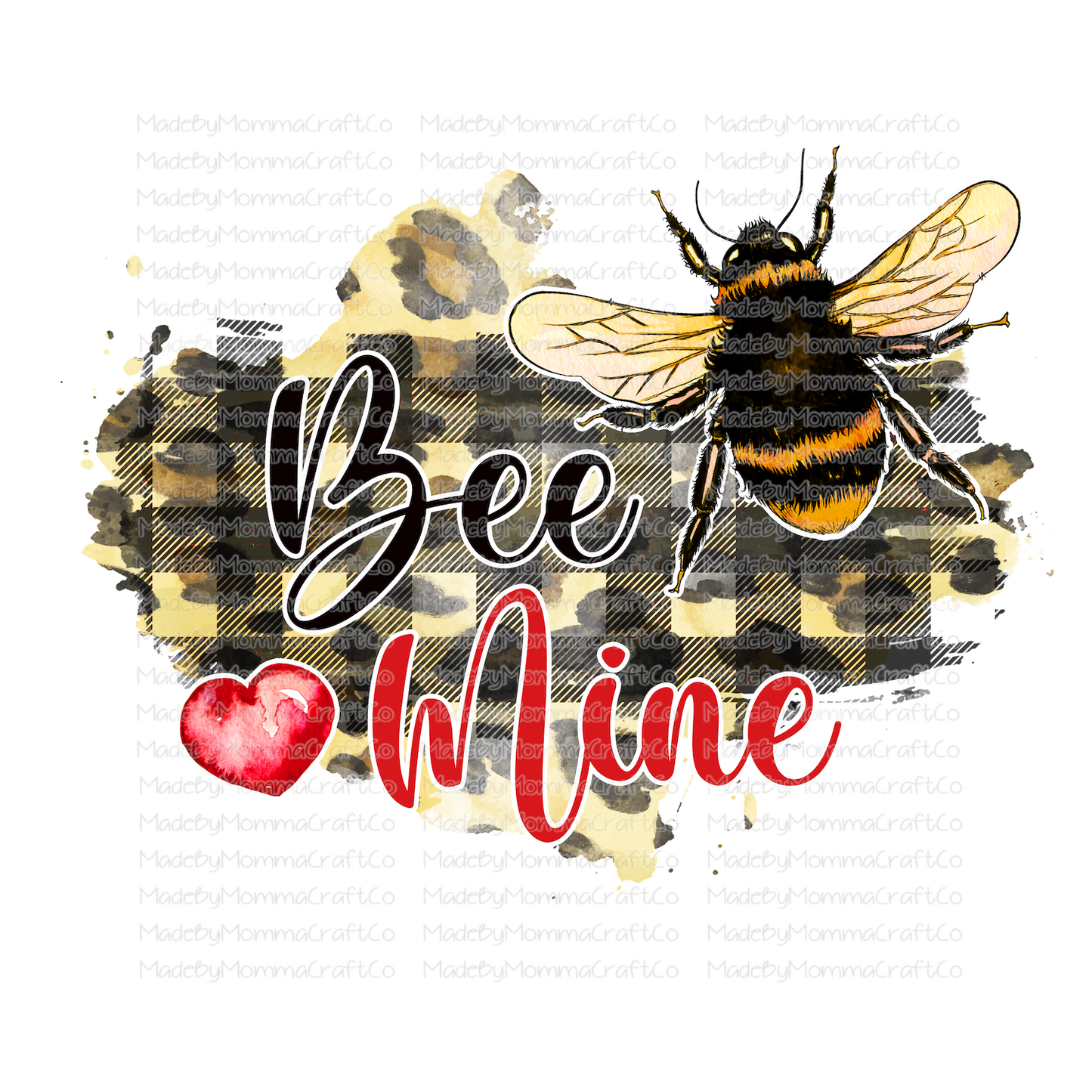 Bee Mine Valentines Day - Cheat Clear Waterslide™ or White Cast Sticker