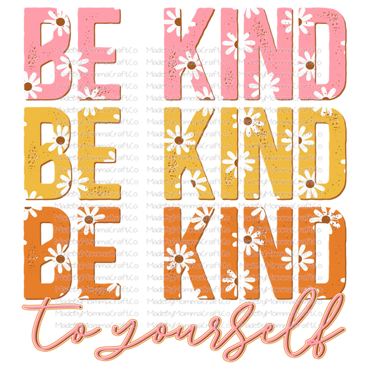 Be Kind To Yourself Retro Daisy - Cheat Clear Waterslide™ or White Cast Sticker