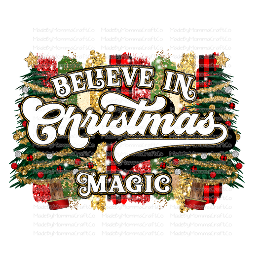 Believe In Christmas Magic Sparkle - Cheat Clear Waterslide™ or White Cast Sticker