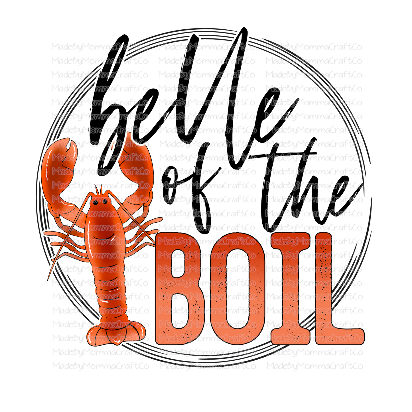 Belle of the Boil Crawfish - Cheat Clear Waterslide™ or White Cast Sticker