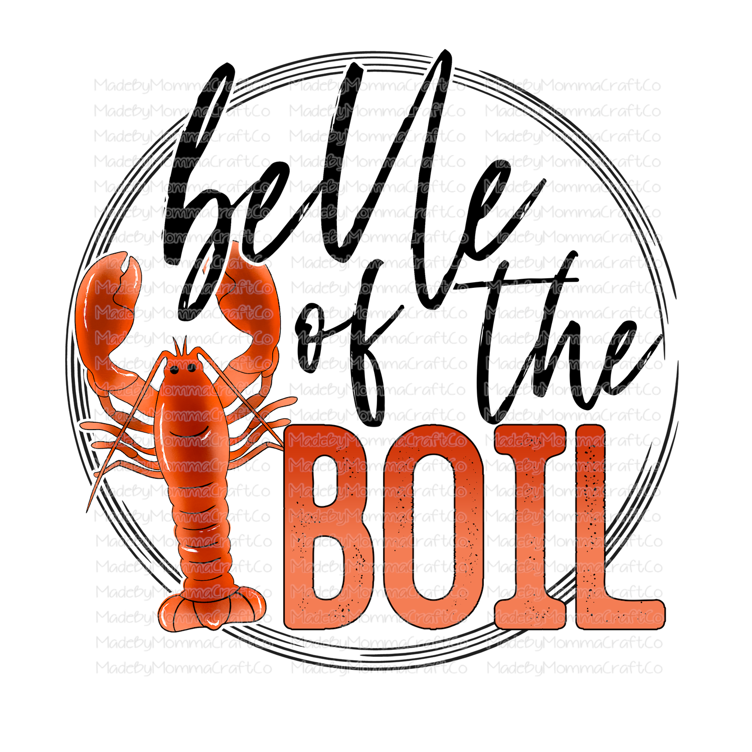 Belle of the Boil Crawfish - Cheat Clear Waterslide™ or White Cast Sticker