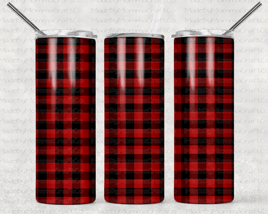 Red Buffalo Plaid Sublimation Tumbler Wrap - Or Clear Waterslide Wrap