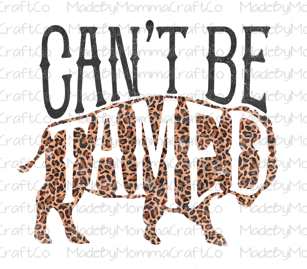 Can&#39;t Be Tamed Leopard Buffalo Cheat Clear Waterslide™ or White Cast Sticker