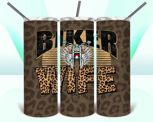 Biker Wife Sublimation Tumbler Wrap - Or Clear Waterslide Wrap