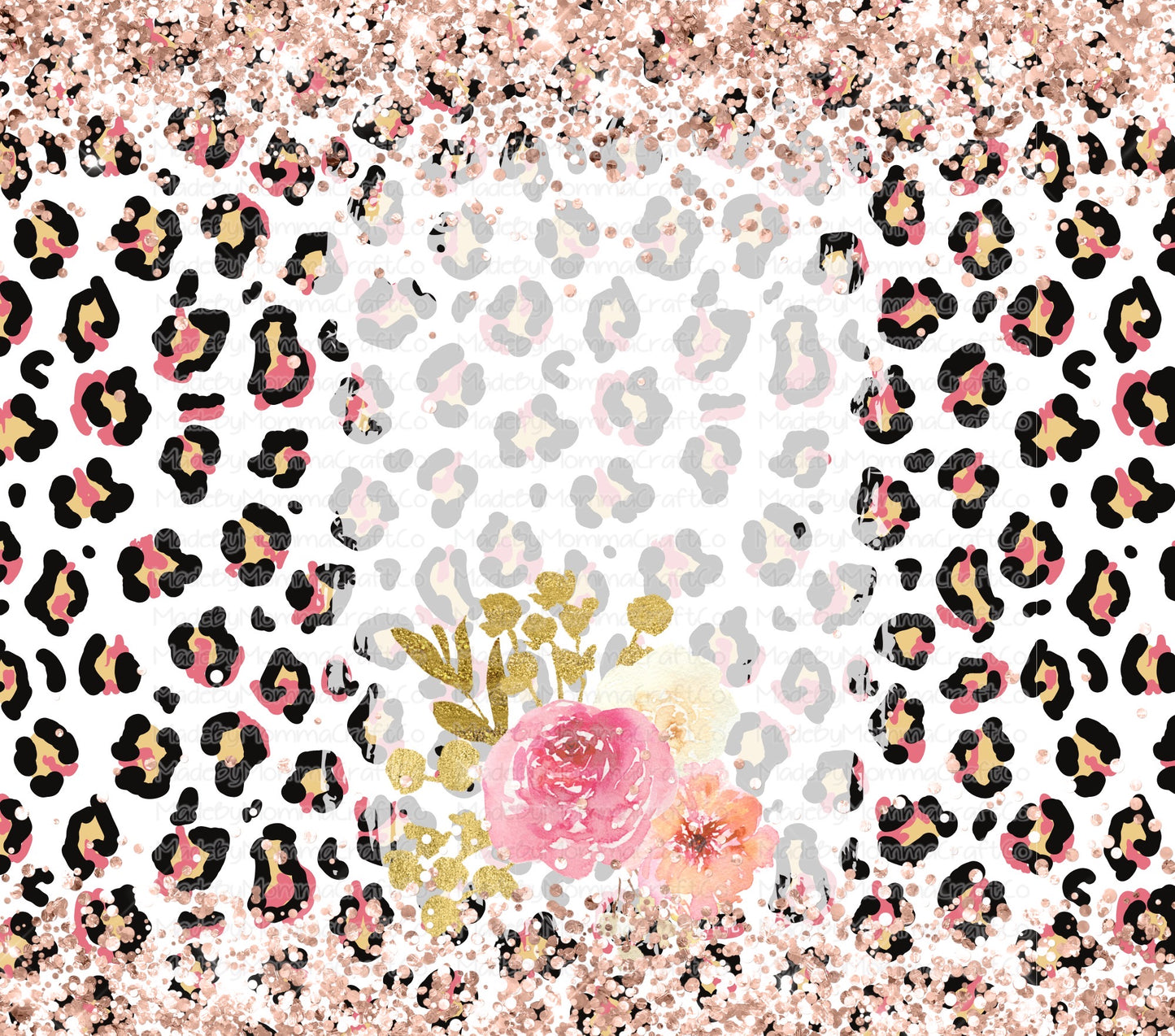 Blank Pink Leopard Tumbler Wrap - Sublimation Or Clear Waterslide Wrap