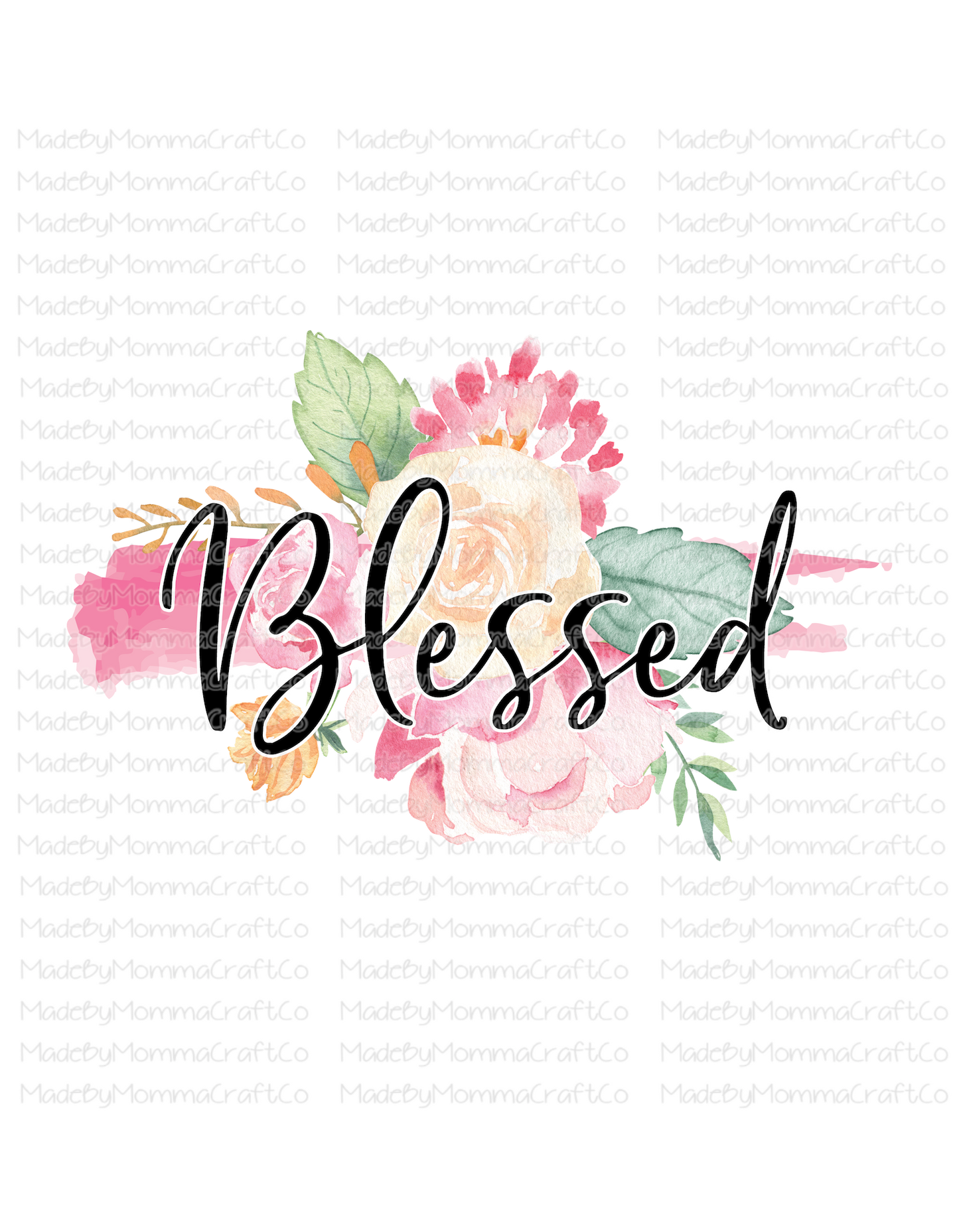 Blessed Floral - Cheat Clear Waterslide™ or White Cast Sticker