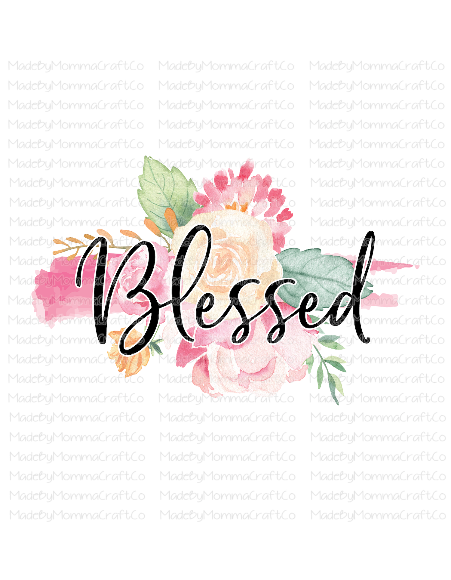 Blessed Floral - Cheat Clear Waterslide™ or White Cast Sticker