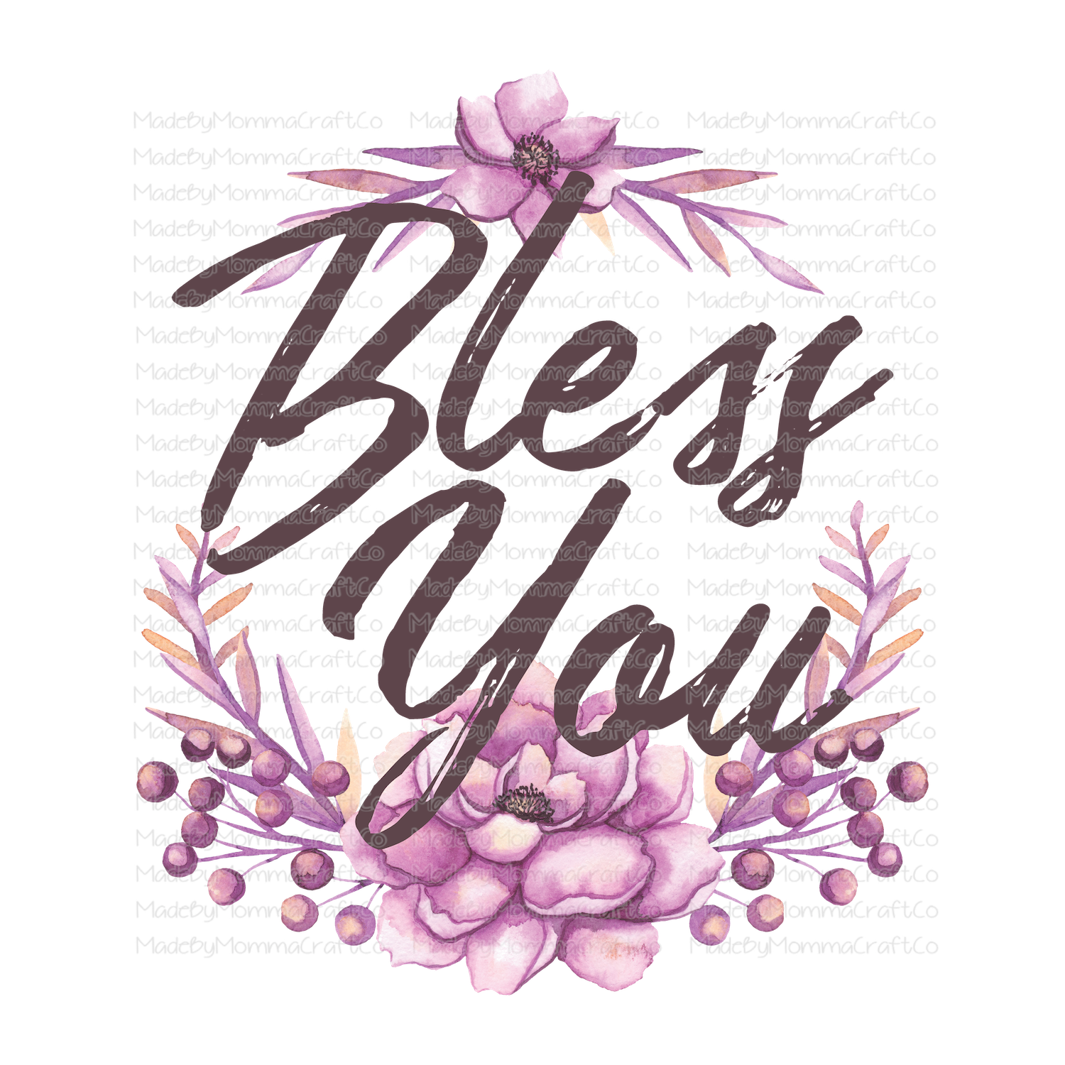 Bless You Floral - Cheat Clear Waterslide™ or White Cast Sticker