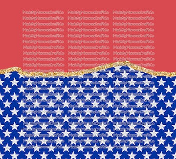 Red White and Blue American Flag Sublimation or Waterslide Wrap - 20oz and 30oz