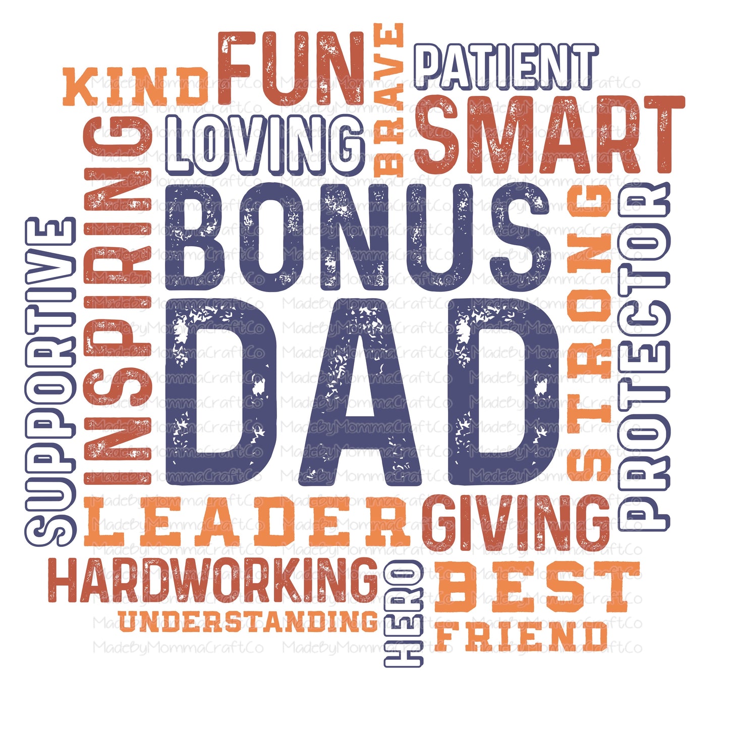 Bonus Dad Word Art - Cheat Clear Waterslide™ or White Cast Sticker