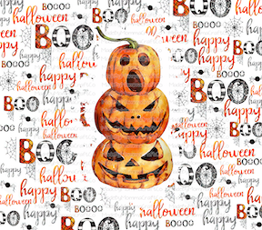 Boo Happy Halloween Pumpkins Tumbler Wrap - Sublimation Or Clear Waterslide Wrap