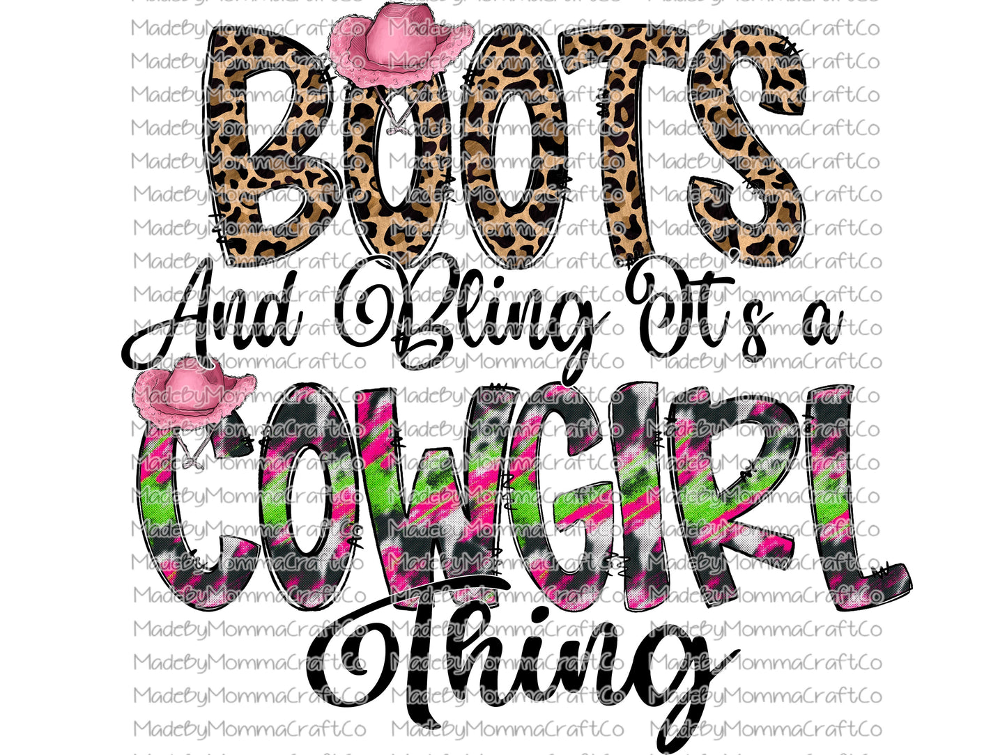 boots and bling its a cowgirl thing - Cheat Clear Waterslide™ or White Cast Sticker