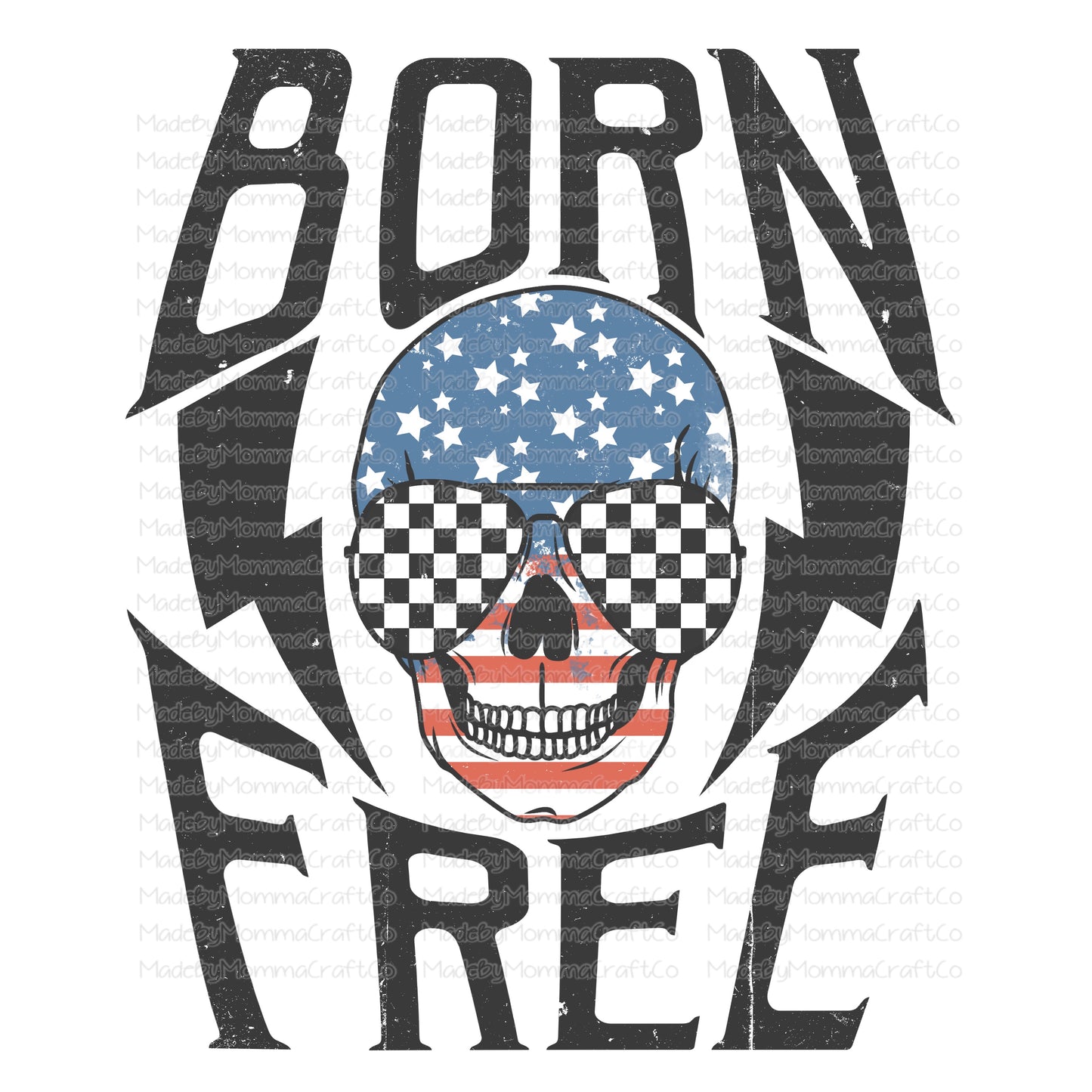 Born Free Skull Checkered - Cheat Clear Waterslide™ or White Cast Sticker