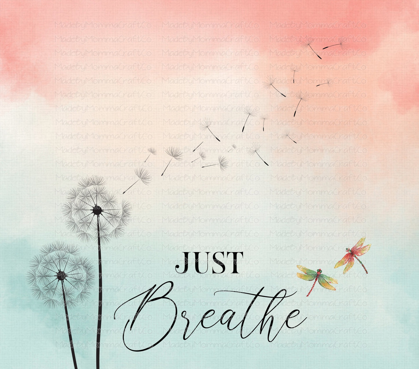 Just Breathe Tumbler Wrap - Sublimation Or Clear Waterslide Wrap