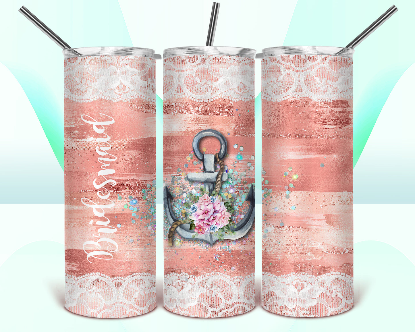 Bridesmaid Sublimation Tumbler Wrap - Or Clear Waterslide Wrap