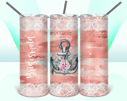 Bridesmaid Sublimation Tumbler Wrap - Or Clear Waterslide Wrap