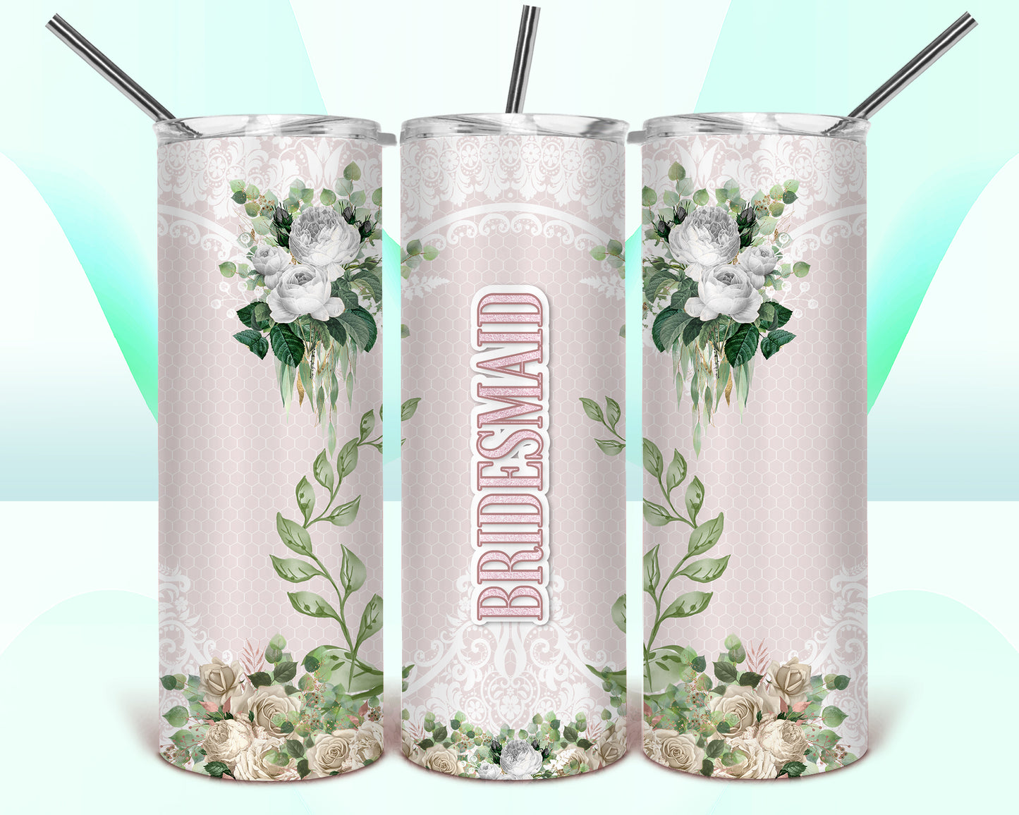 Lavender Floral Bridesmaid Sublimation Tumbler Wrap - Or Clear Waterslide Wrap