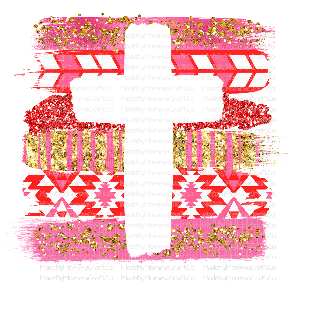 Brush Stroke Cross Valentines Day - Cheat Clear Waterslide™ or White Cast Sticker