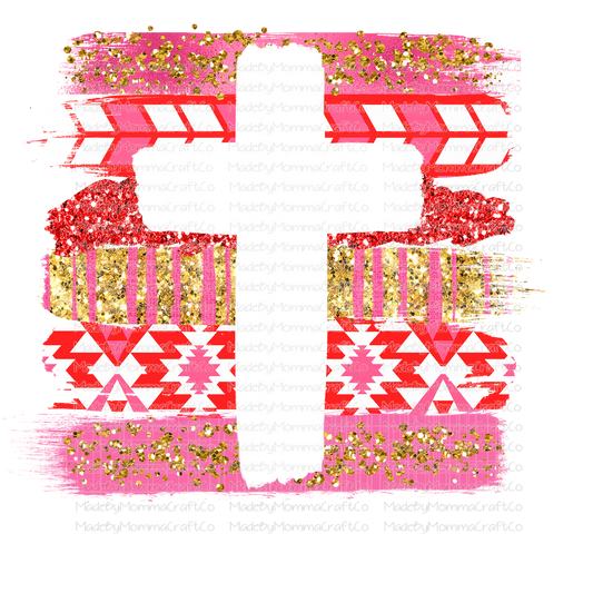 Brush Stroke Cross Valentines Day - Cheat Clear Waterslide™ or Cheat Clear Sticker Decal