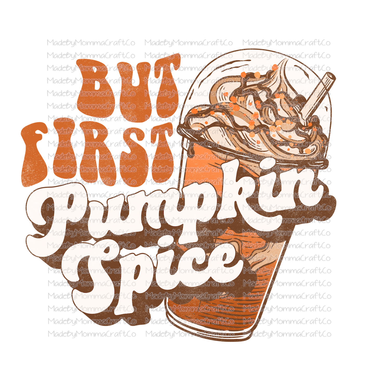 but first pumpkin spice retro coffee FALL -Cheat Clear Waterslide™ or White Cast Sticker