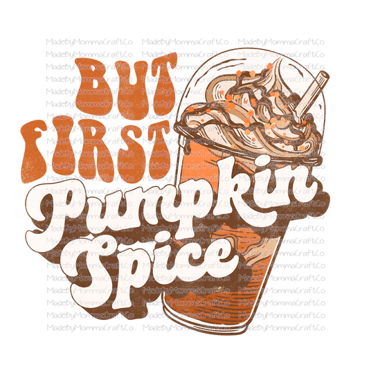 but first pumpkin spice retro coffee FALL -Cheat Clear Waterslide™ or White Cast Sticker