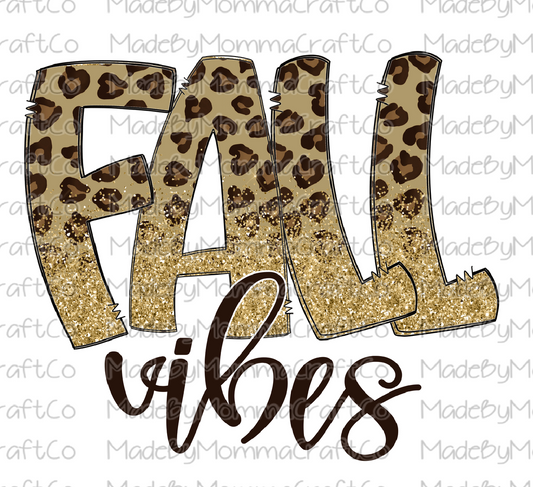 Fall Vibes Leopard Glitter Cheat Clear Waterslide™ or White Cast Sticker