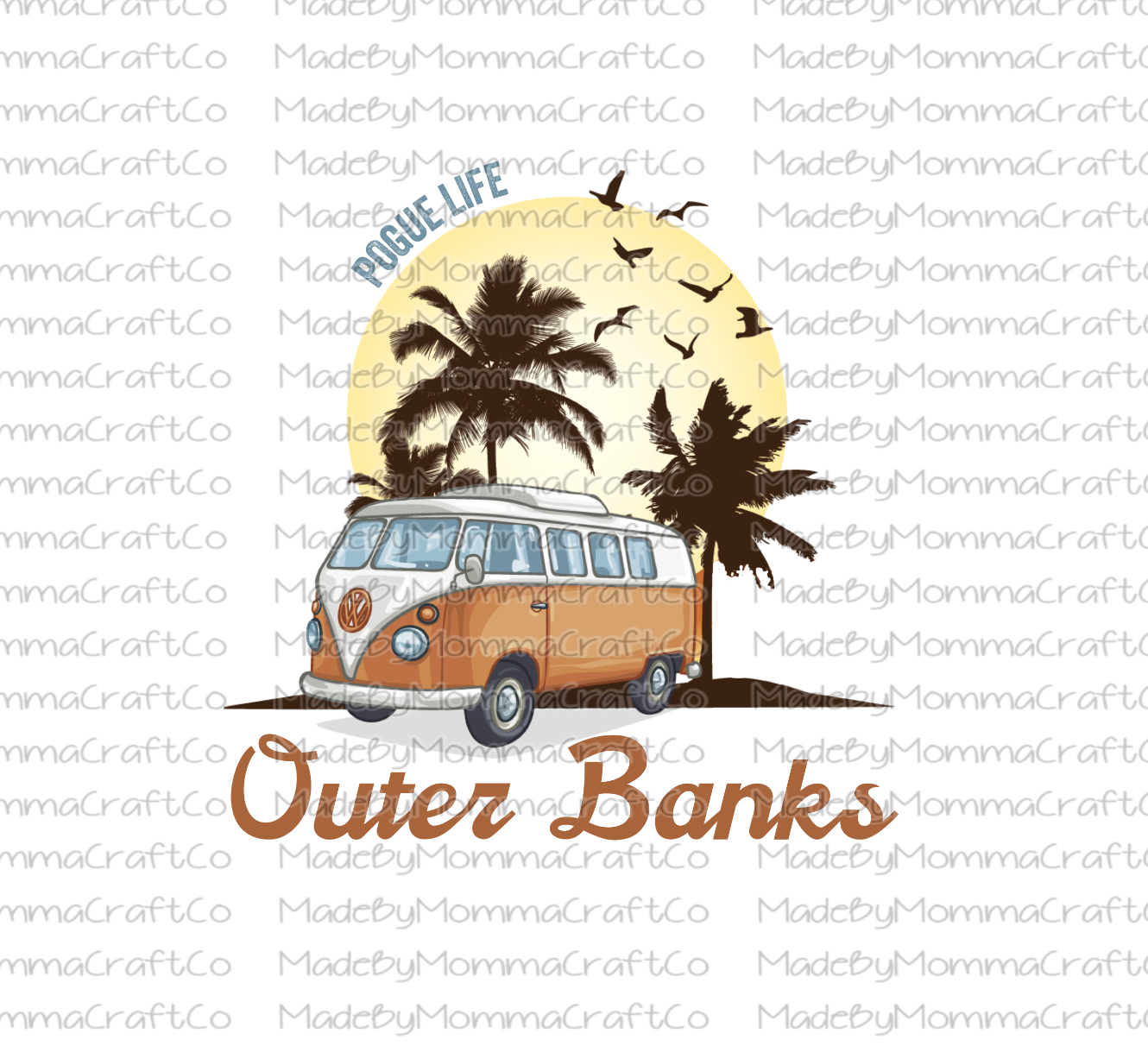 Pogue Life Outer Banks VW Bus - Cheat Clear Waterslide™ or White Cast Sticker