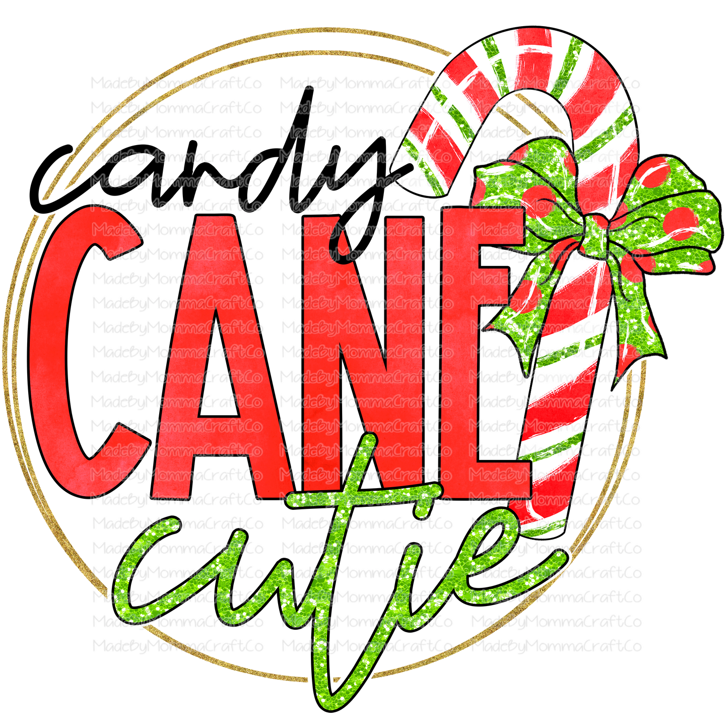 Candy Cane Cutie - Christmas - Cheat Clear Waterslide™ or White Cast Sticker