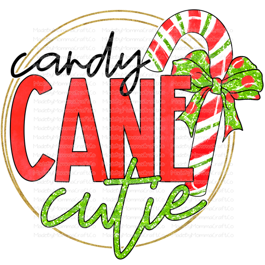 Candy Cane Cutie - Christmas - Cheat Clear Waterslide™ or White Cast Sticker